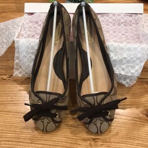 Coach Brown Josie Ballet Flats 8 1/2